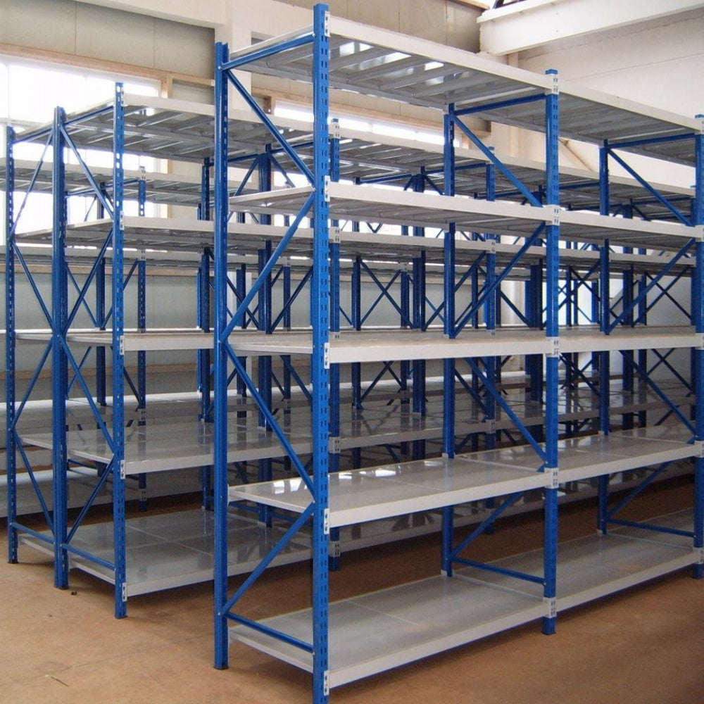 Maximize Your Storage Space with our 4-Layer Adjustable Long Span Shelving - Versatile, Selective, and Dynamic Storage Solutions for Garage, Warehouse and Factory – Powder Coated Heavy Duty Storage Rack (L2000 x W600 x H2000mm)