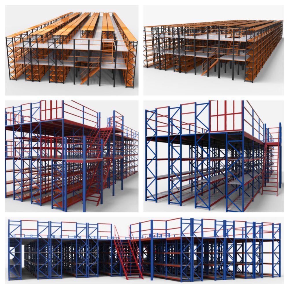 Making the Most of Vertical Space with Our Long Span Shelving or Selective Pallet Racking Supported Mezzanines, Available in 2-4 Floor Levels, 200KG-1 Ton per Layer of Racks